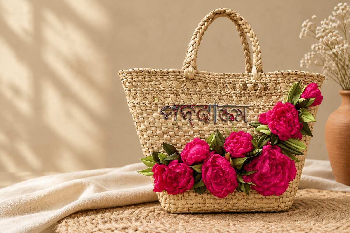 Handmade jute and leather bags
